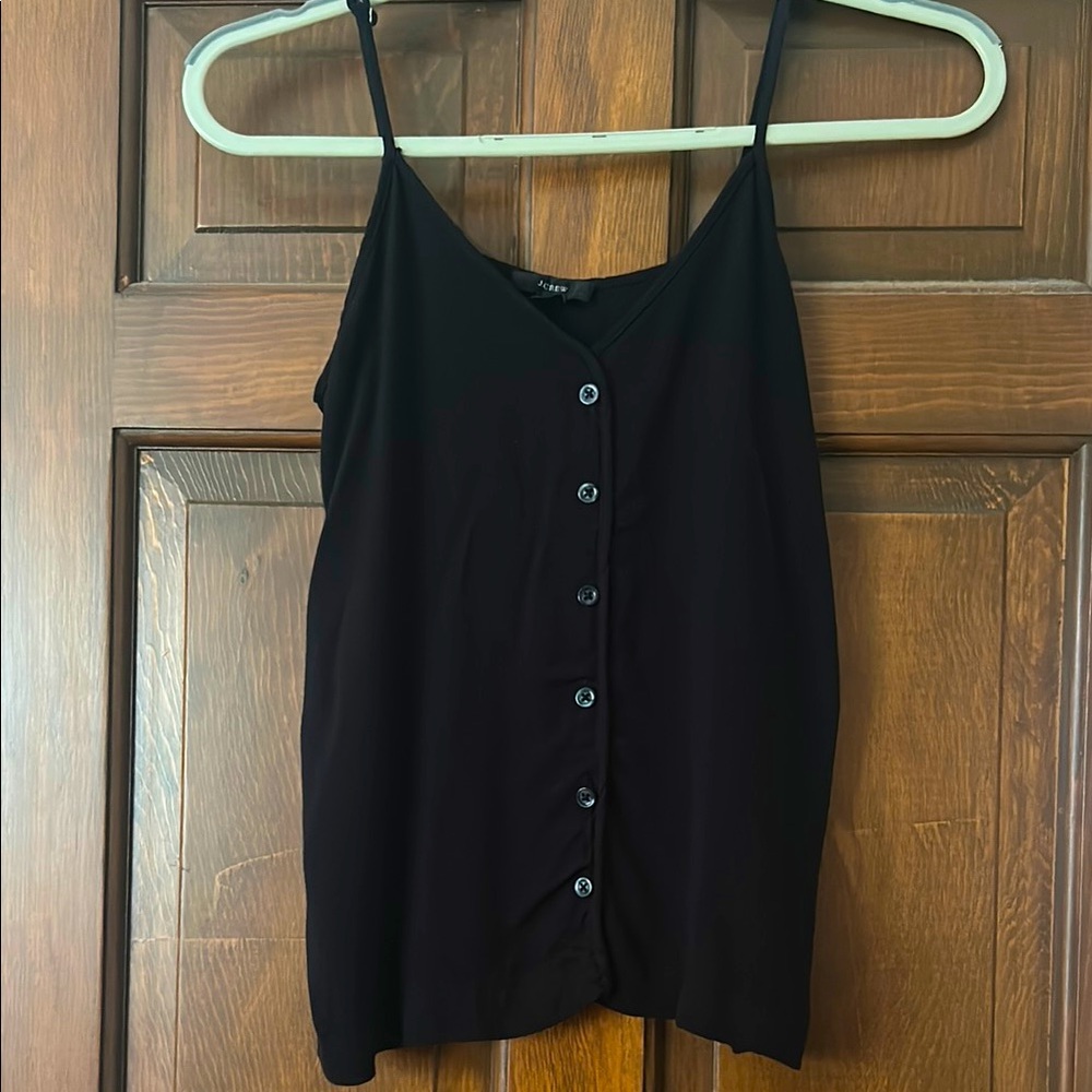 J. Crew Black Sleeveless Buttoned Camisole